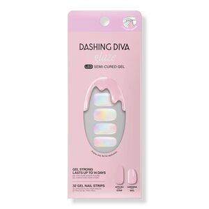 Dashing Diva Glazed Donut Semi Cured Gel Nail Strips in Cotton Candy Glaze